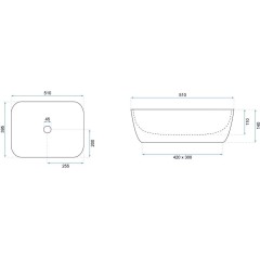 REA - Umyvadlo na desku Freja Beige 51x39,5 REA-U6647