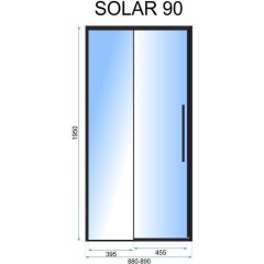 REA - Posuvné sprchové dveře Solar L/P 90 černé REA-K6319