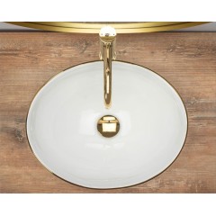 REA - Keramické umyvadlo Sofia Gold Edge zlaté REA-U3287