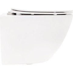 REA - Závěsná WC mísa včetně sedátka Rimless Carlo Flat Mini bílá REA-C2760