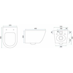REA - Závěsná WC mísa včetně sedátka Rimless Carlo Flat Mini bílá REA-C2760