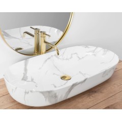 REA - Umyvadlo na desku Cleo 81x41 Shinny Marmo REA-U8403
