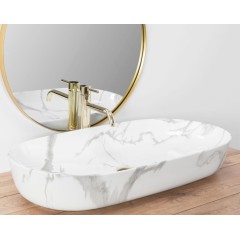 REA - Umyvadlo na desku Cleo 81x41 Shinny Marmo REA-U8403