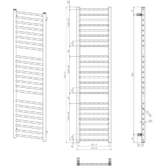 SAPHO - DINA otopné těleso 400x1560 černá mat IR374B