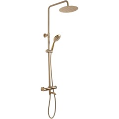 REA - Sprchový set s termostatickou baterií 150mm s výtokem Lungo zlatá kartáčovaná REA-P6604