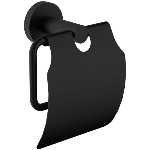 SAPHO - X-ROUND BLACK držák toaletního papíru, s krytem, černá mat XR732B
