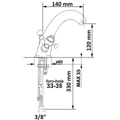 SAPHO - ANTEA stojánková umyvadlová baterie vysoká s výpustí, chrom 3271