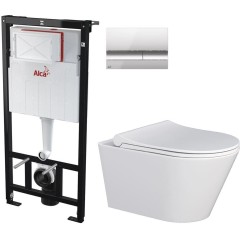 ALCA Sádromodul - předstěnový instalační systém s chromovým tlačítkem M1721 + WC MYJOYS MY1 + SEDÁTKO AM101/1120 M1721 MY1