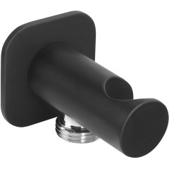 SAPHO - Držák sprchy kulatý, pevný, s vyústěním, černá mat SG403NE