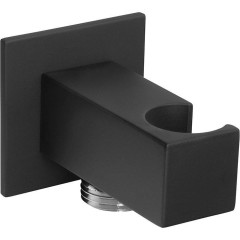 SAPHO - Držák sprchy hranatý, pevný, s vyústěním, černá mat SG303NE