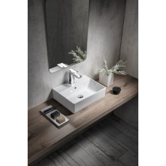 GSI - KUBE X keramické umyvadlo 45x35cm, broušená spodní hrana, bílá ExtraGlaze 94859111