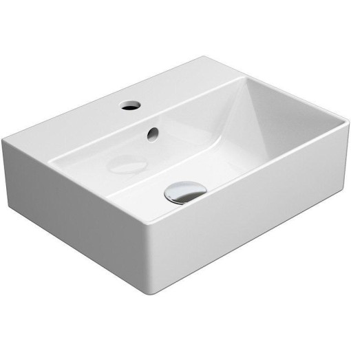GSI - KUBE X keramické umyvadlo 45x35cm, broušená spodní hrana, bílá ExtraGlaze 94859111