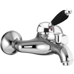 SAPHO - KIRKÉ BLACK nástěnná vanová baterie, černá páčka, chrom KI10NC