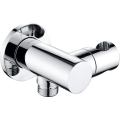 DEANTE - Cascada chrom - Úhlová hadicová spojka, kulatá, s držákem ruční sprchy NAC_057K