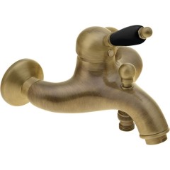 SAPHO - KIRKÉ BLACK nástěnná vanová baterie, černá páčka, bronz KI10NB