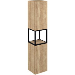 SAPHO - SKARA skříňka 35x171x32cm, 2x dvířka, levá/pravá, černá mat/dub Alabama CG010-2222