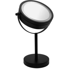 RIDDER - DAISY kosmetické zrcátko na postavení LED, Ø 150 oboustranné, černá 03111010