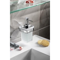 Gedy - SAMOA dávkovač mýdla 170 ml, mléčné sklo, chrom A88113