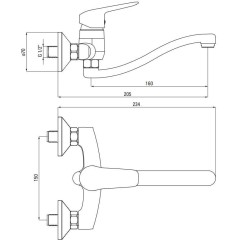 DEANTE - Boro černá - Umyvadlová baterie nástěnná BMO_N50M