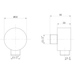 AQUALINE - Vývod sprchy, průměr 50, chrom SC371