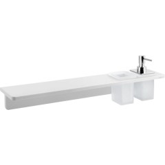 SAPHO - ABELINE police, sklenka + dávkovač/chrom, 600, rockstone, bílá mat AE602-0101-02