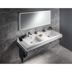 SAPHO - FLAVIA dvojumyvadlo, litý mramor, 140x50cm, bílá 68141