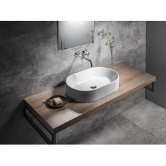 GSI - KUBE X keramické umyvadlo na desku, 60x37cm, oválné, bílá ExtraGlaze 945811