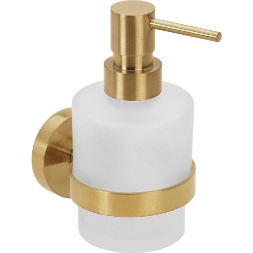 SAPHO - X-ROUND GOLD dávkovač mýdla 200ml, mléčné sklo, zlato mat XR103GB