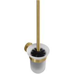 SAPHO - X-ROUND GOLD WC štětka závěsná, mléčné sklo, zlato mat XR303GB