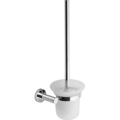 SAPHO - X-ROUND WC štětka závěsná, mléčné sklo, chrom XR323