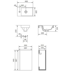 CERSANIT - SET B812 MODUO 40 ANTRACIT DSM (skříňka+umyvadlo) S801-467-DSM