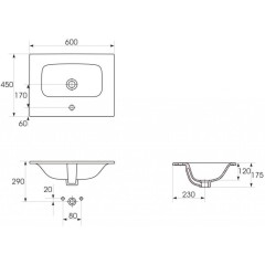 CERSANIT - SET B817 MODUO-IN 60 ANTRACIT DSM (skříňka+umyvadlo) S801-472-DSM