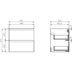 CERSANIT - SET B817 MODUO-IN 60 ANTRACIT DSM (skříňka+umyvadlo) S801-472-DSM