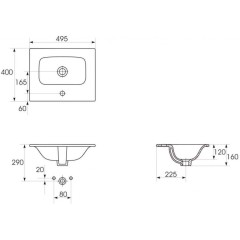 CERSANIT - SET B816 MODUO-IN 50 ANTRACIT DSM (skříňka+umyvadlo) S801-471-DSM