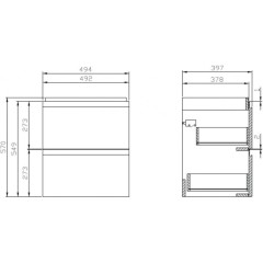 CERSANIT - SET B816 MODUO-IN 50 ANTRACIT DSM (skříňka+umyvadlo) S801-471-DSM