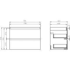 CERSANIT - SET B818 MODUO-IN 80 ANTRACIT DSM (skříňka+umyvadlo) S801-473-DSM
