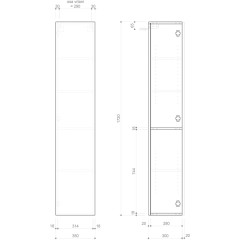 SAPHO - ESPACE skříňka 35x172x32cm, 1x dvířka, levá/pravá, bílá lesk ESC330-3030