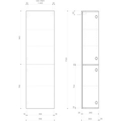 SAPHO - ESPACE skříňka 50x172x32cm, 2x dvířka, levá/pravá, bílá lesk ESC450-3030