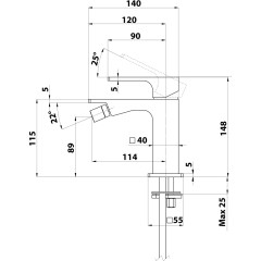 SAPHO - FORATA stojánková bidetová baterie, chrom FT003