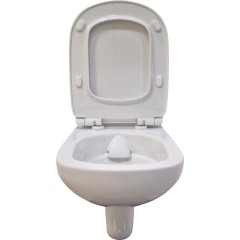 GEBERIT KOMBIFIXBasic vč. bílého tlačítka DELTA 50 + WC bez oplachového kruhu Edge + SEDÁTKO 110.100.00.1 50BI EG1