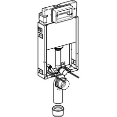 GEBERIT KOMBIFIXBasic vč. bílého tlačítka DELTA 50 + WC bez oplachového kruhu Edge + SEDÁTKO 110.100.00.1 50BI EG1