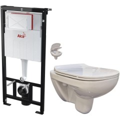 Předstěnový instalační systém bez tlačítka + WC bez oplachového kruhu Edge + SEDÁTKO AM101/1120 X EG1