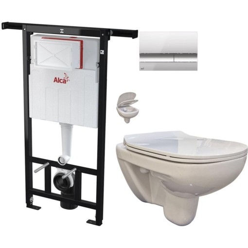 Předstěnový instalační systém s chromovým tlačítkem M1721 + WC bez oplachového kruhu Edge + SEDÁTKO AM102/1120 M1721 EG1
