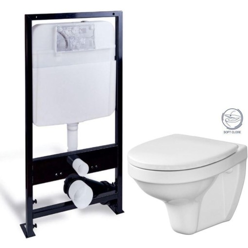 PRIM předstěnový instalační systém bez tlačítka + WC CERSANIT DELFI + SOFT SEDÁTKO PRIM_20/0026 X DE2
