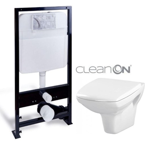 PRIM předstěnový instalační systém bez tlačítka + WC CERSANIT CLEANON CARINA  + SEDÁTKO PRIM_20/0026 X CA1