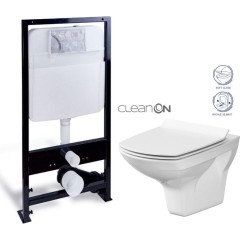 PRIM předstěnový instalační systém bez tlačítka + WC CERSANIT CLEANON CARINA + SEDÁTKO PRIM_20/0026 X CA3