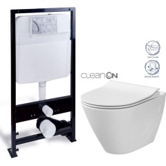 PRIM předstěnový instalační systém bez tlačítka + WC CERSANIT CLEANON CITY PRIM_20/0026 X CI1