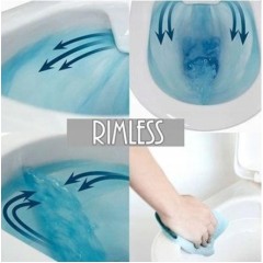 PRIM předstěnový instalační systém bez tlačítka + WC MEXEN LENA ČERNÁ Rimless + SEDÁTKO PRIM_20/0026 X ME01