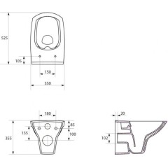 PRIM předstěnový instalační systém s černým tlačítkem  20/0044 + WC CERSANIT CLEANON CARINA + SEDÁTKO PRIM_20/0026 44 CA3