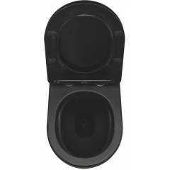 PRIM předstěnový instalační systém s bílým  tlačítkem  20/0042 + WC REA CARLO MINI RIMFLESS ČERNÁ  + SEDÁTKO PRIM_20/0026 42 CL1